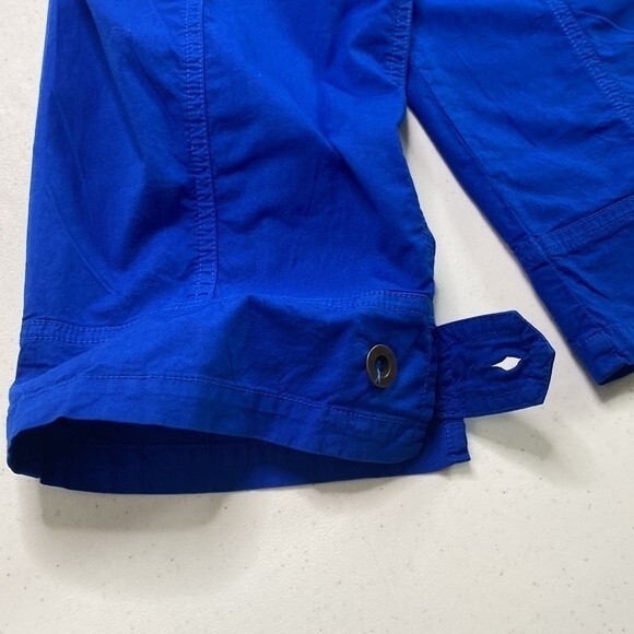 Fresh Produce Drawstring Cropped Utility Pant Royal Blue Cotton Stretchy Vibrant - Picture 13 of 15
